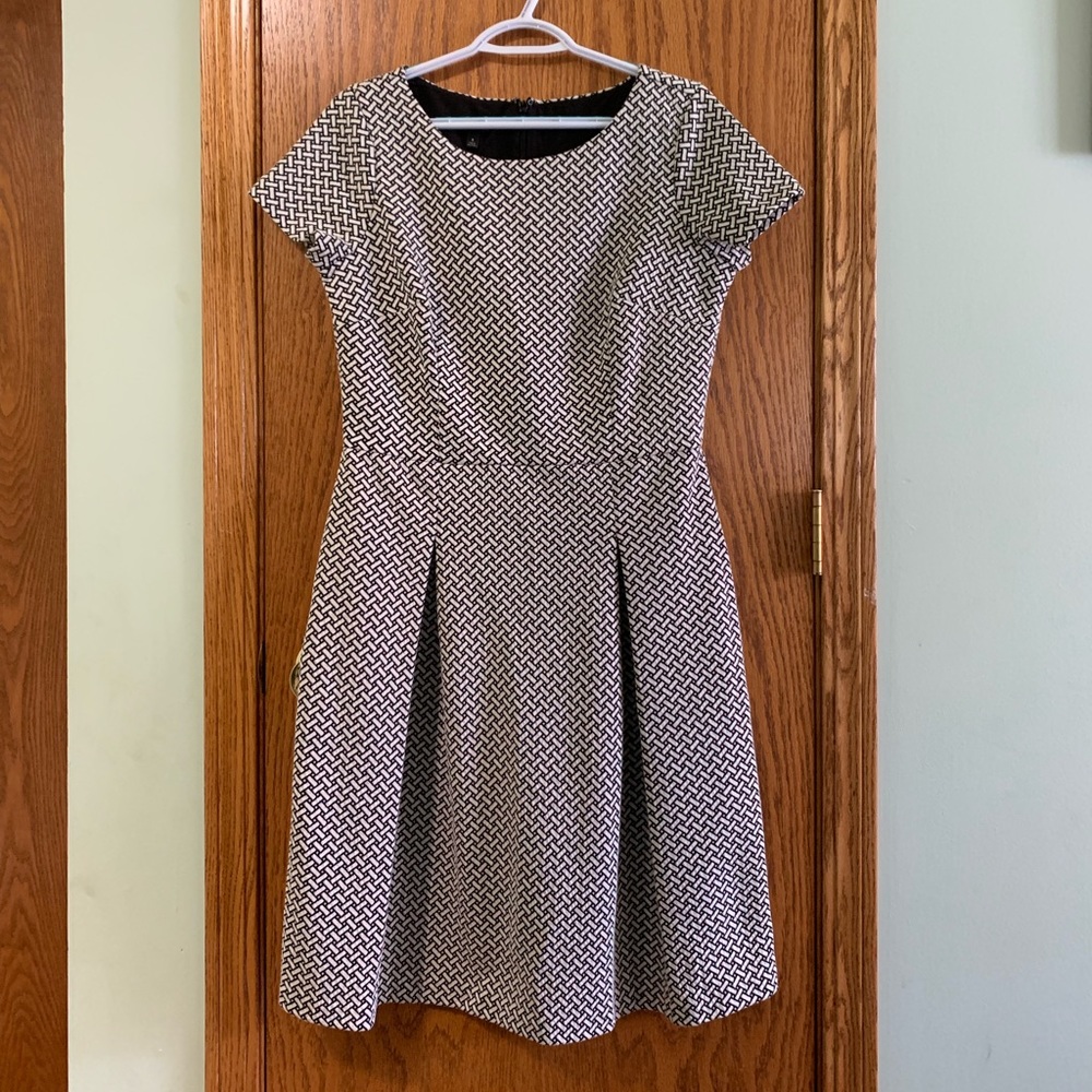 Talbots black and white fit and flare Size 8 dress